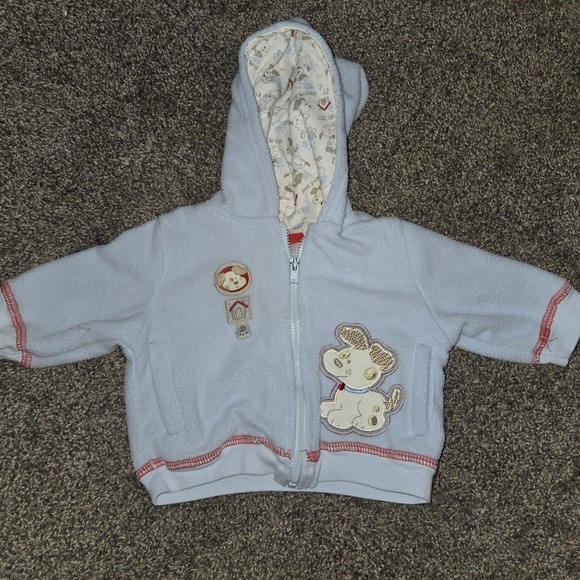 Vtg Baby Grand 3 Piece Set Body Suit Sweatshirt Pants Fleece Blue 3-6 Months - Picture 2 of 5